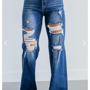 Georgia Risen Distressed Blue Women's Jeans - NWT 27x34